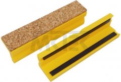 Ochranné čeľuste korok/plast, 125mm, žlté, s magnetickým pásikom (pár)